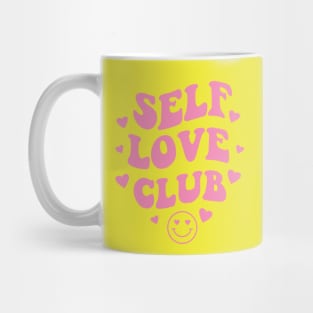 Self Love Club Aesthetic Words - Anti Valentines Day Pink Mug